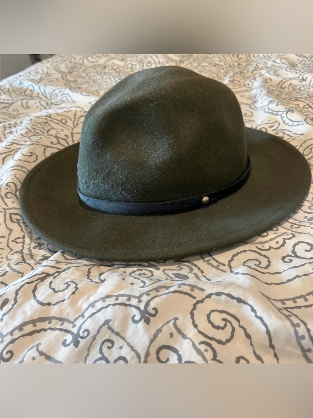 Free People Olive Green Wide Brim Hat